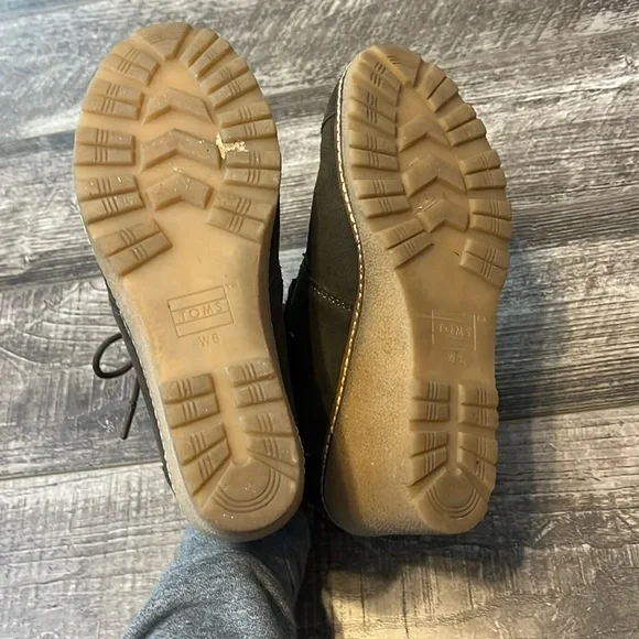 Toms Suede Lace Up Wedge Booties - Picture 5 of 5